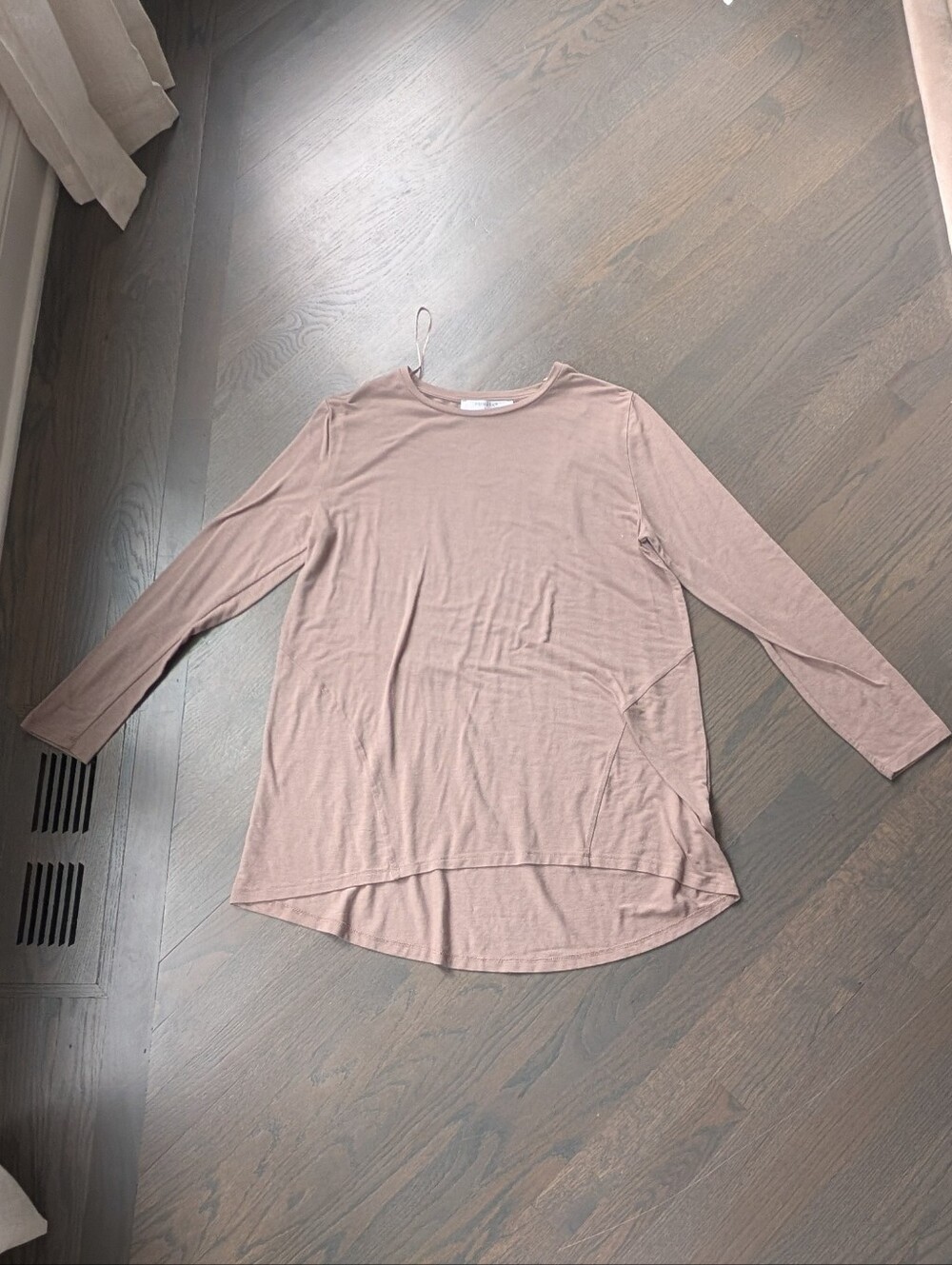 Primark Womens Long Sleeve High Low Tunic Top Taupe Size L
